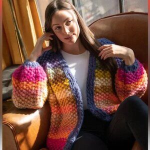New Saachi Mayflower Rainbow Cardigan Sweater